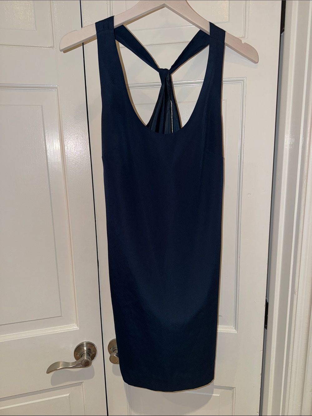J. Crew  Navy Sleeveless Twisted Back Shift Mini Dress